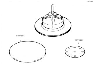 Wolfcraft Náhradní díl Gumový kotouč + lepidlo tkanina 2211 pro Wolfcraft Fixoflex 125 kombinovaná bruska  2211000