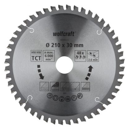Wolfcraft Wolfcraft pilový kotouč pro pokos.pily čisté řezy ø210x30 Z48 6545000