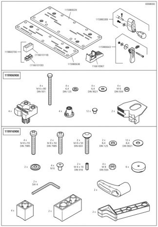 Wolfcraft Náhradní díl Balení 6908 pro 6908000 skládací upínací pracovní stůl Wolfcraft Master 700