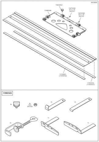 Wolfcraft Náhradní díl Stavěcí šroub M5x10, 6910 pro FKS 115 – vodicí lišta Wolfcraft 6910000