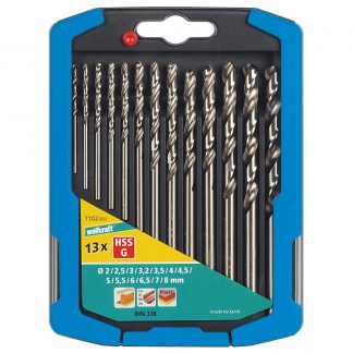 Wolfcraft Wolfcraft Sada 13ks spirálové vrtáky do kovu HSS ø2-8mm 7102000