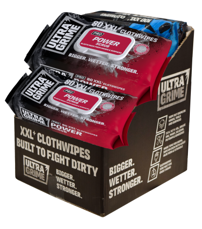 Profi čistící ubrousky ULTRAGRIME® POWER SCRUB 80ks XXL – box 6 balení