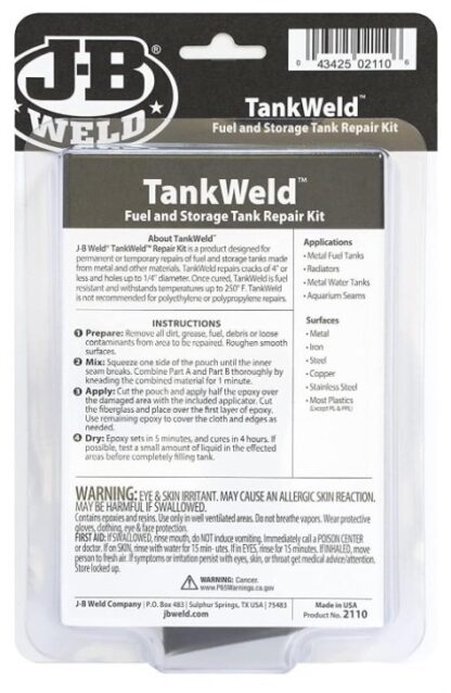 J-B WELD 2110SRP sada pro opravy nádrží TankWeld - Image 2