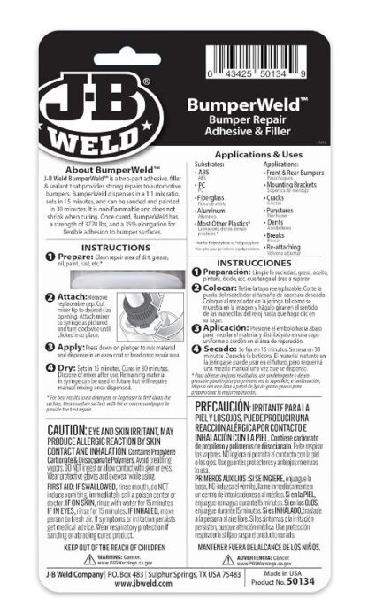 J-B WELD 50134 odolné nárazníkové epoxidové lepidlo BumperWeld ( 25ml ) + směšovač - Image 2